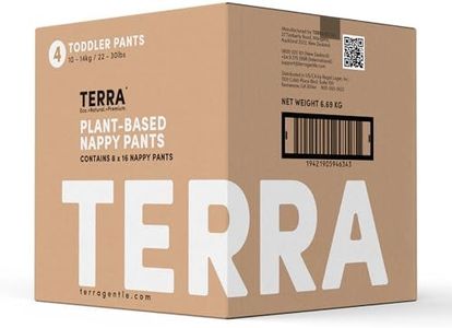 Terra Size 4 Training Pants– 85% Plant Based Pull-Up Style Diapers, Ultra-Soft & Chemical-Free for Sensitive Skin, Superior Absorbency, Perfect Overnight Diapers, for Toddlers 22-30 Pounds, 128 Count