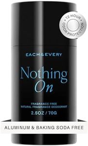 Each & Every All Natural Deodorant for Women & Men - Sensitive Skin, Plant-Based, Baking Soda & Aluminum-Free Deodorant - Clean 24 Hr Odor Control - Unscented & Fragrance Free Travel Size, 2.5oz