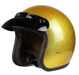 Woljay 3/4 Open Face helmet, unisex-adult Motorcycle Helmet Flat Yellow (M)