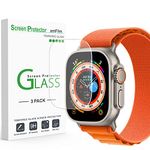 (3 Pack) amFilm Glass Screen Protector for Apple Watch Ultra 2022, Tempered Glass, Edge to Edge Full Coverage, Easiest to Installation, Bubble Free (49mm) - Transparent