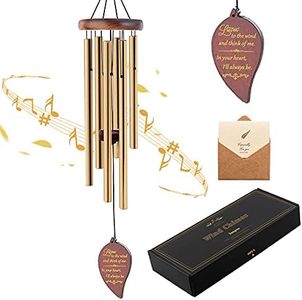 Soopau Wind Chimes for Outside, 30" Wooden Sympathy Wind Chimes Memorial Wind Chime for Loss of Loved One Mother Father, Sympathy Gift Home Decor Outdoor Garden Patio