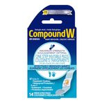 Compound W Wart Remover, Maximum Strength One Step Invisible Pads - 14 Count - Salicylic Acid Wart Remover, For Common/Plantar Wart Removal
