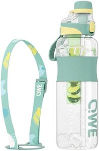 QWE Sports Water Bottle Large Capacity with Carry Handle,double drinking,high-capacity,50.7oz,Heat-resisting,Reusable,tritan BPA Free,Perfect for Travel, School, Outdoors, Cycling and Gym (Green)