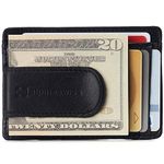 alpine swiss RFID Dermot Money Clip Front Pocket Wallet For Men Leather Comes in a Gift Box Black