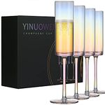 Champagne Flutes Set of 4 Pearly Iridescent Champagne Glasses Crystal Champagne Flutes Glass