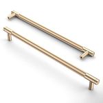 Asidrama 10 Pack 10 Inch(254mm) Gold Cabinet Pulls Knurled Cabinet Handles Cupboard Handles Kitchen Cabinet Hardware for Cupboard Drawer Handles Dresser Pulls