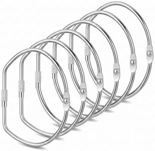 XMXW 6Pack 4" D‑Shaped Nickel Plated Metal Loose Leaf Binder Rings