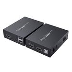 PW-HT225HK HDMI KVM USB Extender 165ft/50m Transmission Over Single Cat5e/6/7 HD 1080P Support Loop Out 3D EDID Function