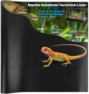 MAQIHAN 6.5 FT Reptile Substrate Mat - Reptile Carpet Mat Terrarium Bearded Dragon Tank Mat Reptile Tank Liner Bedding Accessories Substrate for Leopard Gecko Snake Tortoise Gecko Lizard (Black)