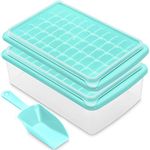 Ice Cube Trays with Lids and Bin for Freezer Cute 55 Mini Nugget Ice Cube Maker, Ice Trays 2 Pack with Container, Scoop. for Iced Coffee, Cocktail, Ice Bucket, BPA Free