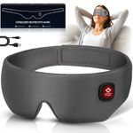 Silk Cordless Heated Eye Mask, Washable Sleep Mask Warm Eye Compress Mask Soft Pressure Free Shade Blindfold Electric Eye Heating Pad for Blepharitis Sinus Stye Gifts for Men Women (Grey)