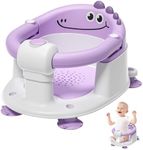 TPN Baby Bath Seat for Babies 6 Months & Up, Non-Slip Toddler Bath Seat with 5 PCS Waterproof Emoji Stickers, Portable Infant Bath Seat for Baby(Lavender)