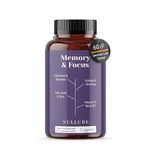 Memory & Focus Nullure | Nootropic Brain Supplement | Concentration · Energy · Focus | Citicolin COGNIZIN + Ginkgo Biloba 6000mg + Bacopa Monnieri + Ginseng | Caffeine Free | 60 Capsules