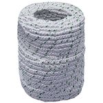 findmall 3/8 Inch x 100 Feet Double Braid Polyester Rope 4800Lbs Breaking Strength Strong Pulling Rope for Tree Work Camping Swings