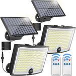 KagoLing Solar Lights Outdoor 202 LED Motion Sensor Lights IP65 Waterproof 120 Degree Beam Angle Solar Garden Lights 2 Pack with 5M Cable - 2 Pack