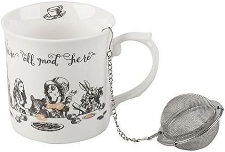 Victoria and Albert Alice in Wonderland Porcelain High Tea Gift Set Mug Cup | with Stainless Steel Infuser| 300ml 10.14 fl oz