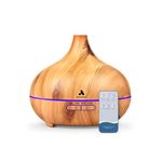 Aerosoul® Cone Essential Oil Diffuser Aromatherapy Ultrasonic Aroma Humidifier, 23db, 10hr Mist, 4 Timer Settings, Adjustable Mist Mode, 14 Mood LED Settings, Waterless Auto-Off