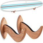 Hang 11 Surfboard Wall Mount - Hangers for Surf board Snowboard Longboard Wakeboard Kiteboard, Beautiful Sustainable Wooden Rack, The Perfect Stand to Display Your Boards (Clear)