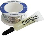 Chip Quik Indium Solder Wire (In100) 0.031" diameter - 10 ft with 2cc SMD291 flux