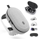 Syntech Hard Carrying Case Compatible with Meta Quest 3S/Quest 3/Oculus Quest2/VP/Pico4, Accessories VR Gaming Headset with Elite Strap, Touch Controllers, Ultra-Sleek Design for Travel Storage, Gray
