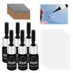 hommova 6 Pcs Windscreen Chip Repair Kit, Car Windshield Glass Crack Repair Kit, Cracked Mirror Repair Kit for Fix Chip