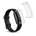 kwmobile Case Compatible with Fitbit Inspire 3 / Inspire 2 / Ace 3 Case - 2X TPU Silicone Fitness Tracker Cover - Transparent