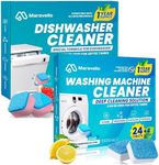 Maravello Washing Machine Cleaner Tablets And Dishwasher Cleaner and Deodorizer Bundle - Includes 12 Month Supply Washing Machine Cleaning Tablets and Dishwasher Tablets - 56 pcs