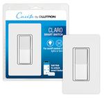 Lutron Claro Smart Switch with Wallplate for Caséta Smart Lighting, for On/Off Control of Lights or Fans | DVRFW-5NS-WH-A | White