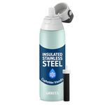 Brita Insulated Filtered Water Bottle with Straw, Reusable, Christmas Gift and Stocking Stuffer For Men and Women, Stainless Steel Metal, Glacier, 20 Ounce