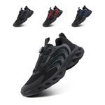 Hitmars Trainers Men Slip on Running Shoes Gym Shoes for Man Training Walking Sports Shoes Sneakers Mens Trainers Breathable Lightweight Tennis Shoes Black Size 10