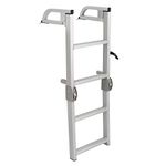 Marine Pontoon Boat 4 Step Folding Boarding Aluminum Ladder AL-C4