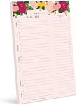 Bliss Collections Weekly Meal Planner, Pink Floral, Magnetic Family Meal Calendar and Notepad for your Fridge for Meal Prep, Grocery Lists, Notes, Tasks, To-Do List and Organization, 6"x9" (50 Sheets)