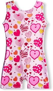 MYQFF Leotards for Girls Gymnastics Size 6-7 Years Old Toddler Kid Tumbling Outfits Biketards Unitard Sweet Hearts