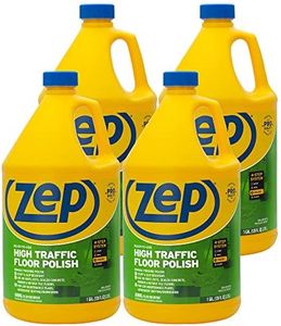 Zep High Traffic Floor Polish - 1 Gal (Case of 4) ZUHTFF128 - Scuff and Slip Resistant Durable Floor Finishing Polish for Vinyl (VCT), Sealed Concrete, Rubber, Tile, and Terrazzo Floors