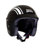 Royal Enfield ISI Certified Open Face Riding Helmet with Excellent Impact Protection, Scratch Resistance, Partially Removable and Washable Comfort Liner Matt Black, Size: XL(61-62Cm) - Cycling