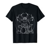 Drummer Da Vinci Vitruvian Drums Rock Music Metal Band Gift T-Shirt