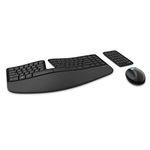 Microsoft L5V-00006 Sculpt Ergonomic Desktop Keyboard, Mouse and Numeric Pad Set, UK Layout - Black