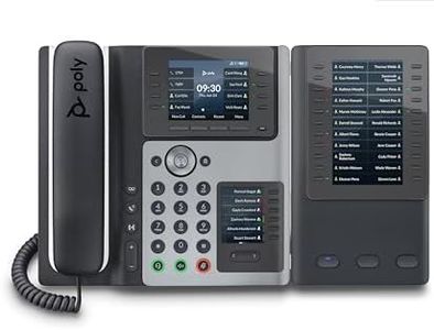 Poly Edge E450 IP Phone - Corded - Corded/Cordless - Wi-Fi, Bluetooth - Desktop - Black - VoIP - IEEE 802.11a/b/g/n/ac - 2 x Network (RJ-45) - PoE Ports