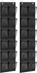 MISSLO Hanging Shoe Rack 12 Pockets Narrow Shoe Storage Large Over Door Shoe Organizer for Wardrobe Organiser Tidy with Hanger, Black, 2 Packs