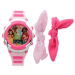 Disney Princess Flashing LCD Watch with Bezel Stones and Scrunchies Set (PN40133AC)