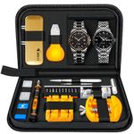 【2024 New】JOREST Watch Repair Tool Kit, Battery Replacement & Strap Adjustment, Wrench Opening Back Cover, Case Opener, Link Remover, Bracelet Resizing, Band Pin Removal, Screwdriver, Spring Bar