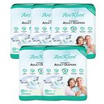 AROKLEEN ( ISI CERTIFIED ) Premium Adult Diaper With Odour Lock & Anti-Bacterial Absorbent Core | Tape Style | Bigger Cotton Core | Laminated Back Sheet | Wetness Indicator - LARGE SIZE ( L ) ( 102 - 150 CM || 40"- 59" Inch)- PACK OF 5 ( 50 COUNTS )