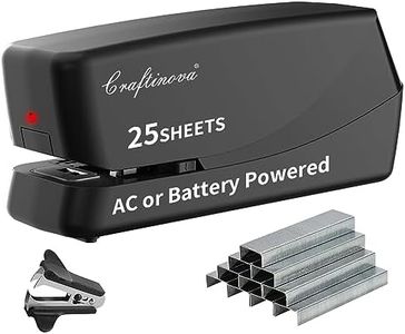 Craftinova Electric Stapler,Automatic Stapler,Including 2000 Staples and 1 adapters,Electric Stapler Heavy Duty Can Store 210 Staples，AC or Battery Powered Stapler Heavy Duty, 25 Sheet Capacity.