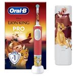 Oral-B Pro Kids Electric Toothbrush, 1 Handle Featuring Disney The Lion King, 1 Toothbrush Head, 1 Travel Case, Designed By Braun, for Ages 3+