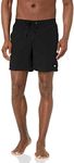 Quiksilver Men's Solid Elastic Waist Volley Boardshort Swim Trunk Bathing Suit, Black, Medium