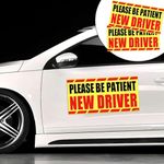 New Driver Magnet for Car Sign – Large 12”x6” Please Be Patient New Driver Magnet 2 Pack, Reflective New Driver Vehicle Bumper Magnetic Sticker, Novice Driver Safety Warning Sign