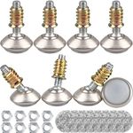 Anwenk Swivel Leveling Feet Furniture Levelers Feet Angle Height Adjustable, Screw in Cabinet Table Chairs Sofa Levelers Leg 1/4”-20 Threaded,with Felt - 8Pack