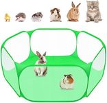 Small Animals C&C Cage Tent, Breathable & Transparent Pet Playpen Pop Open Outdoor/Indoor Exercise Fence, Portable Yard Fence for Guinea Pig, Rabbits, Hamster, Chinchillas and Hedgehogs