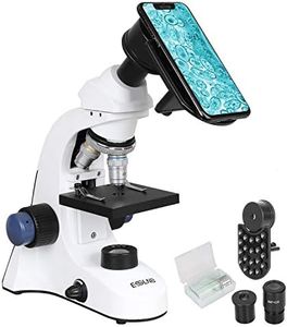 ESSLNB 1000X Microscope for Kids Students 40X-1000X Biological Compound Microscopes with Cell Phone Adapter Double Layer Stage Abbe Condenser and Slides