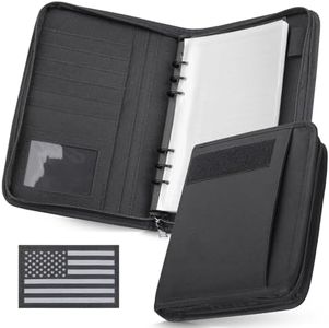 WYNEX Tactical Notebook Padfolio Ring Binder - Refillable 6-Ring A5 Binder, Zip Hardcover Notebook with 80 Pages, Water-Resistant Notebook Cover for Planners, Field, Business